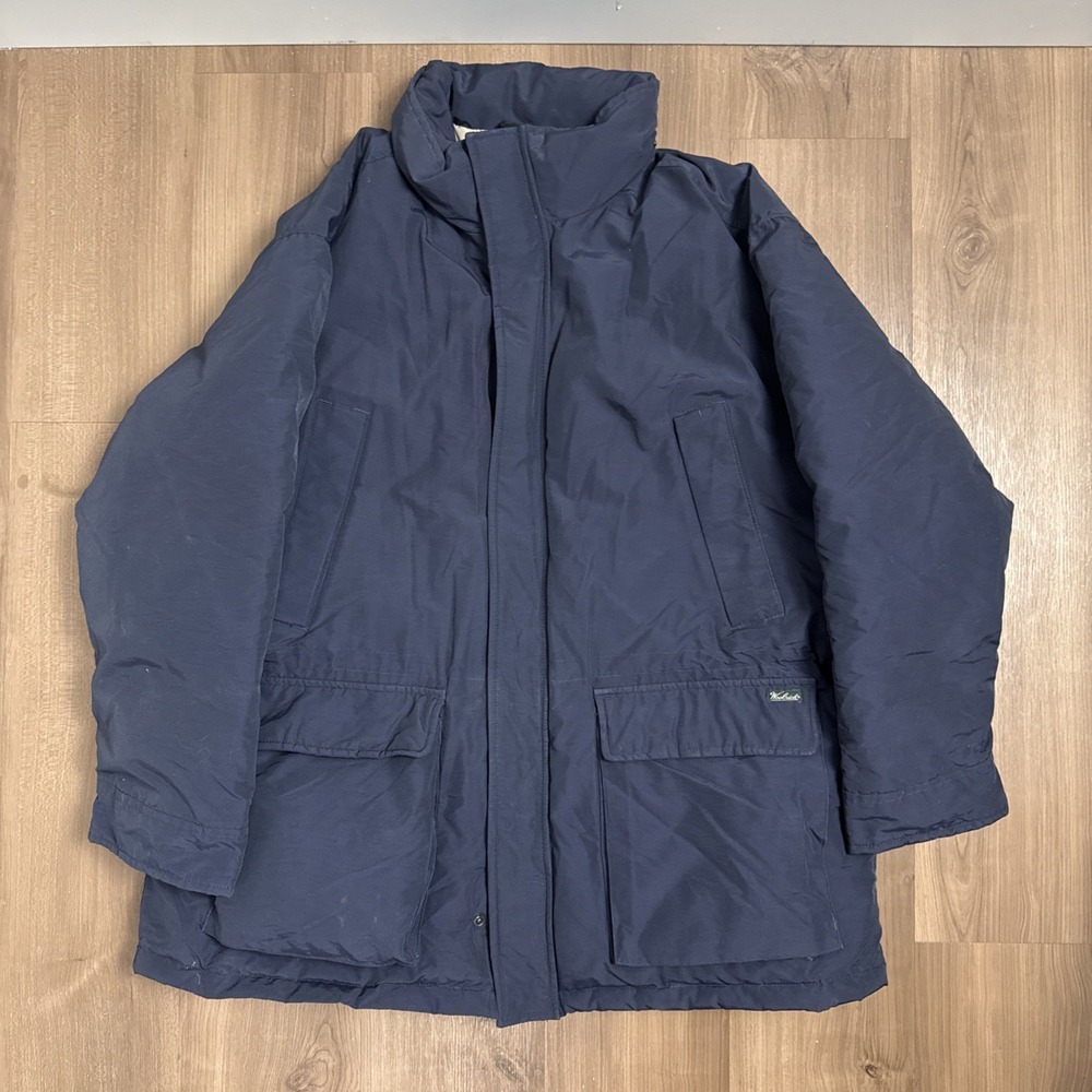 Woolrich‎ Puffer Jacket Mens XL Navy Down Duck Down Insulated Winter Coat Warm